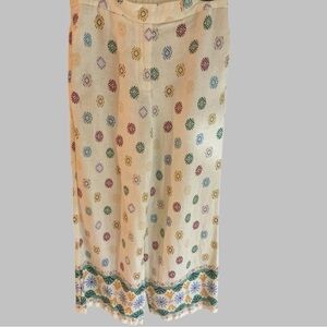Maison D’ Amelie Linen wide leg blend CULOTTES PANTS   M